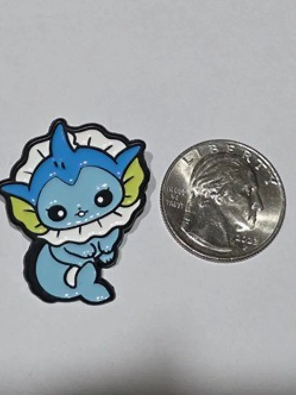 Adorable Chibi Vaporeon Pokémon Enamel Pin – Kawaii Water-Type Collectible! - Picture 3 of 4